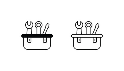 Tool Box icon design with white background stock illustration