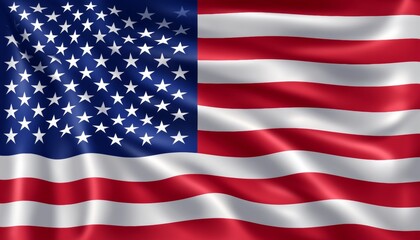 Fototapeta premium American Flag, Waving Illustration, USA Symbol A Bold Display of Patriotism in Red, White, and Blue