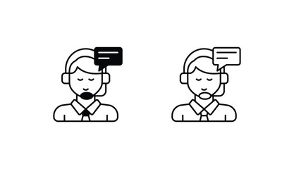 Customer Service icon design with white background stock illustration