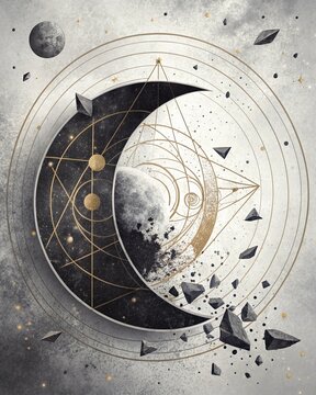 Minimalist abstract art reflecting cosmic themes and the essence of rahus influence in design