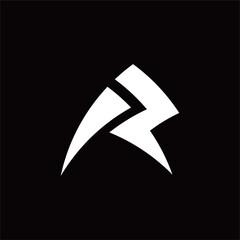 letter r logo with minimal design, Abstract Letter R logo design inspiration, with lightning bolt combination, tunder bolt design logo template.
