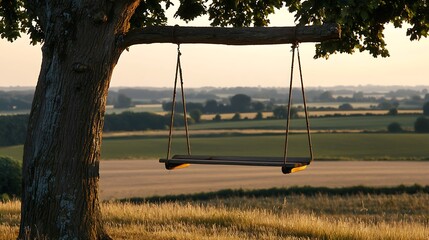 Swinging silence tranquil countryside evening natural beauty serene landscape peaceful view