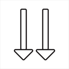 Collection of arrow icons. Interface arrows, direction, different direction, sort, compare, forward and more. Editable strokes. on white background