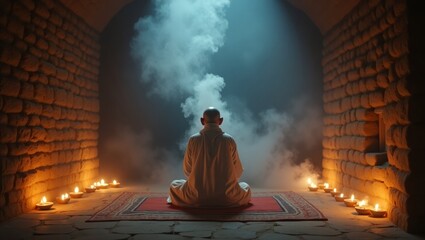 Spiritual Meditation in Ancient Setting