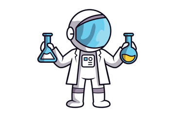 Astronaut Characters Studying Science Experiments