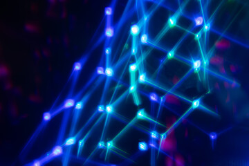 Abstract multicolor neon leak shine background for overlay. Light leaks collection