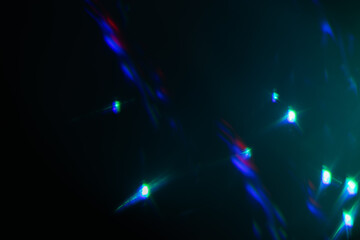 Blur neon light. Lens flare overlay. Bokeh fluorescent flash gleam.