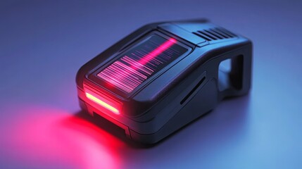 postal barcode scanner, with soft shadow and copy space