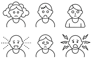 stress response line art highlighting stress impact on health