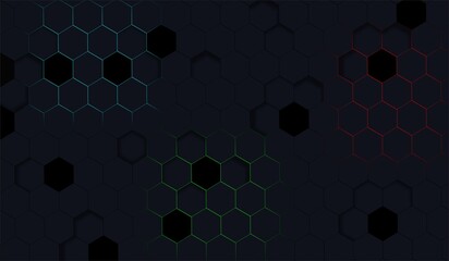 Dark Hexagon Tech Background – Futuristic Digital Pattern