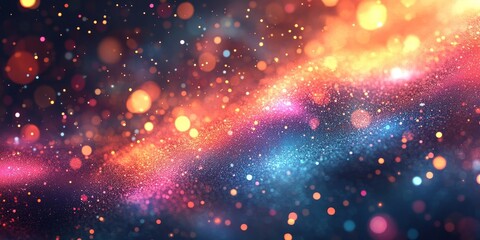 Fototapeta premium Abstract Sparkling Background With Light Particles, Color Transitions, And Bokeh Lights
