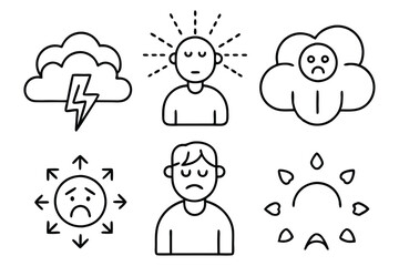 stress response line art representation of stress effects