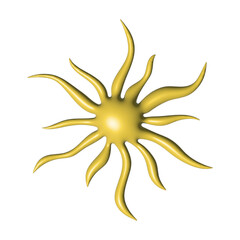 3d abstract sun symbol Summer clipart Single element for design