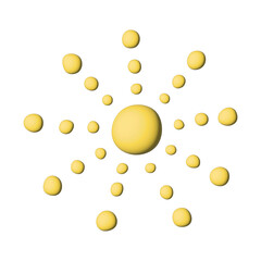 3d abstract sun symbol Summer clipart Single element for design