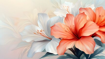 Vibrant tropical flower blooms with delicate petals