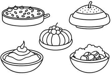 ratatouille vibrant colorful vegetables in simple line art