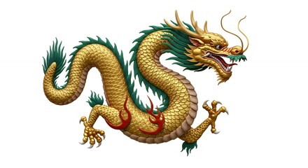 Gold dragon symbol graphic design