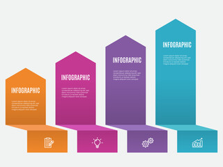 4 step process template for infographic 