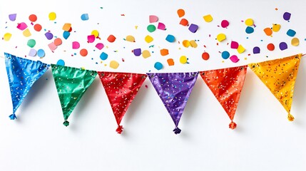 Obraz premium Colorful party bunting with confetti