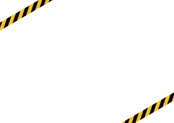 黄色と黒のストライプ柄の警告テープ・フレーム背景
