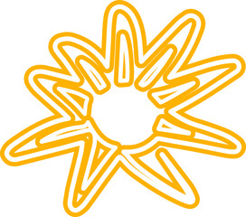 Sun symbols hand drawn, sunshine, sunset, sunlight