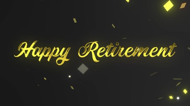 Happy Retirement Gold Text Animation | Elegant Farewell Title Effect