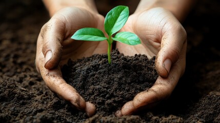 Nurturing new life in fertile soil during a sunny day of community gardening