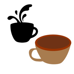 Hot Coffee Cup  coffee set  vector  design 
