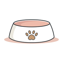 Cute dog bowl decoration icon isolated
