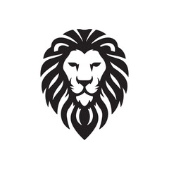 Majestic Black Lion Head Vector Illustration