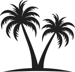 Obraz premium Simple Elegant Minimalist black color silhouette of Palm Tree, Palm Tree Vector Art Illustration, Drawing of Palm Tree Illustration, Vector Palm Tree Design Elements