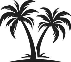 Simple Elegant Minimalist black color silhouette of Palm Tree, Palm Tree Vector Art Illustration, Drawing of Palm Tree Illustration, Vector Palm Tree Design Elements