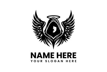 Fototapeta premium Bold Dark Angel with Sword Graphic. Powerful Mythical Design