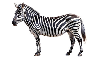 Fototapeta premium zebra standing isolated on white background PNG,AI GENERATED