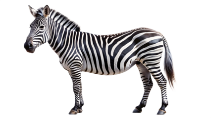 zebra standing isolated on white background  PNG,AI  GENERATED