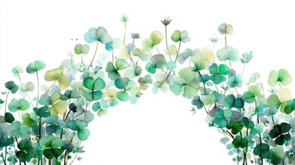 Watercolor clover isolated on white background, Lucky clover leaves with four leaf,Clover flowers background,Patricks day watercolor clipart,Spring flower pattern,St. Patrick s day seamless pattern.