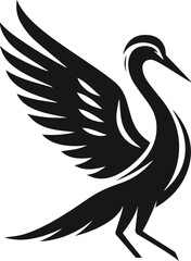 Simple Minimalist Graceful Swan Vector Art, Elegant Swan Illustration on White or Transparent Background