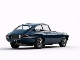 Obraz premium vintage blue car isolated on white