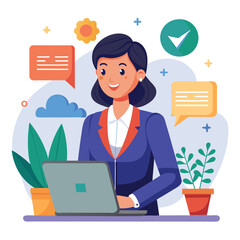Businesswoman working on a laptop