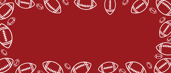 rugby ball background, american football style, maroon.