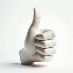 Thumbs up hand gesture is a positive ok sign of success isolated on white background