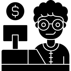 Cashier Icon Vector Element