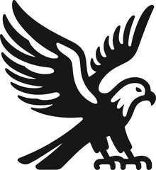 Simple Minimalist Flying Eagle Vector Art, Elegant Eagle Illustration and Design, white or transparent background 