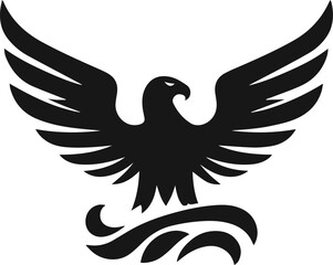 Simple Minimalist Flying Eagle Vector Art, Elegant Eagle Illustration and Design, white or transparent background 