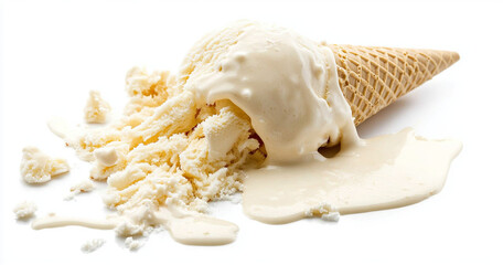 Naklejka premium Spilled ice cream cone
