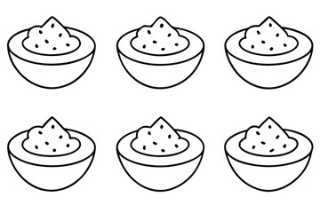 guacamole line art simple fresh avocado dip drawing