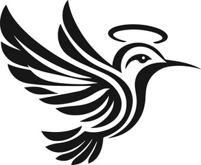 Simple Minimalist Hummingbird Vector Art, Elegant Hummingbird Illustration on White or Transparent Background