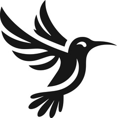 Simple Minimalist Hummingbird Vector Art, Elegant Hummingbird Illustration on White or Transparent Background