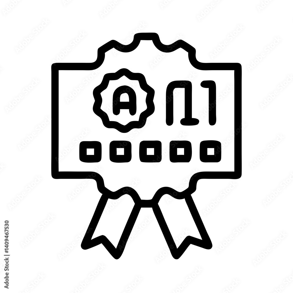 Poster AI Badge Icon with Binary Code – Artificial Intelligence Symbol