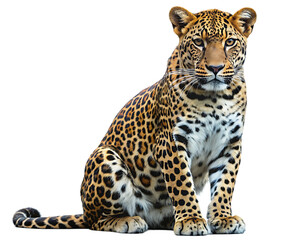 Fototapeta premium leopard isolated on white background PNG,AI GENERATED